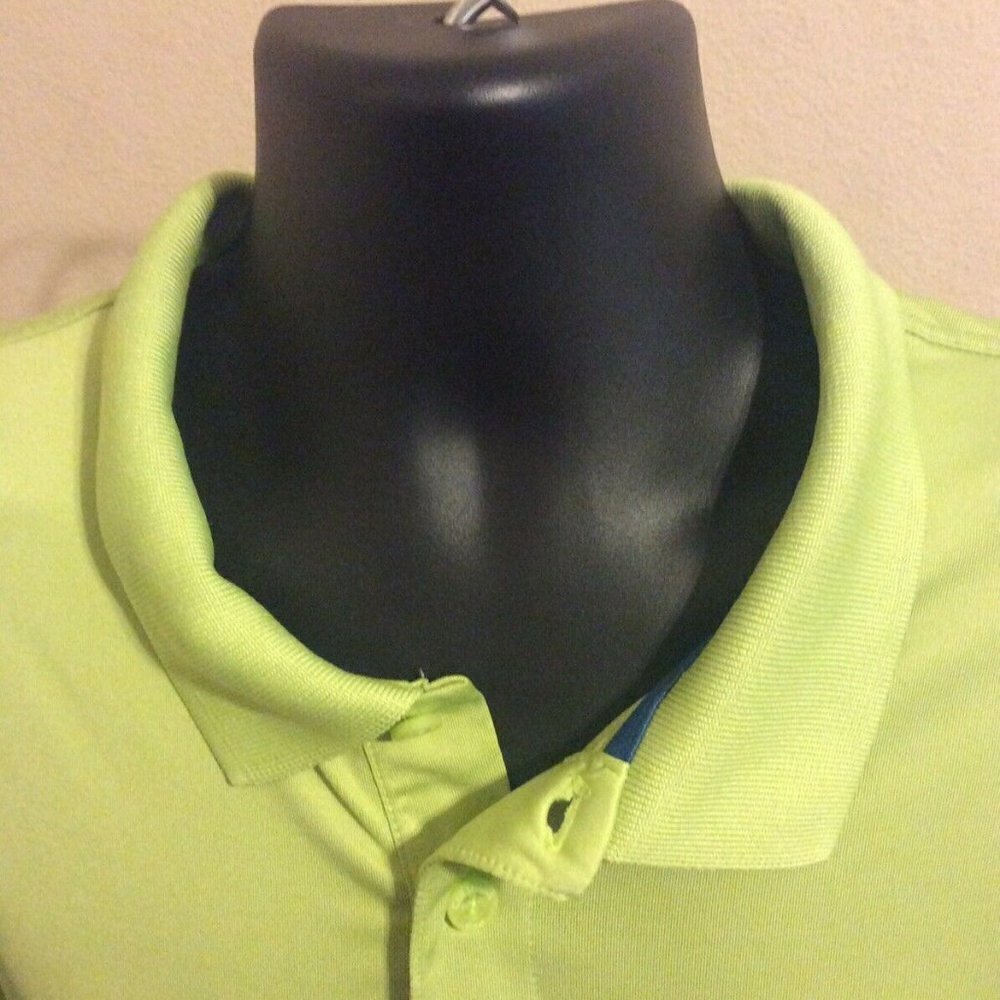 COLUMBIA PFG OMNI-SHADE SHORT SLEEVE GREEN FISHING POLO SHIRT MENS SIZE LARGE L - Picture 4 of 11